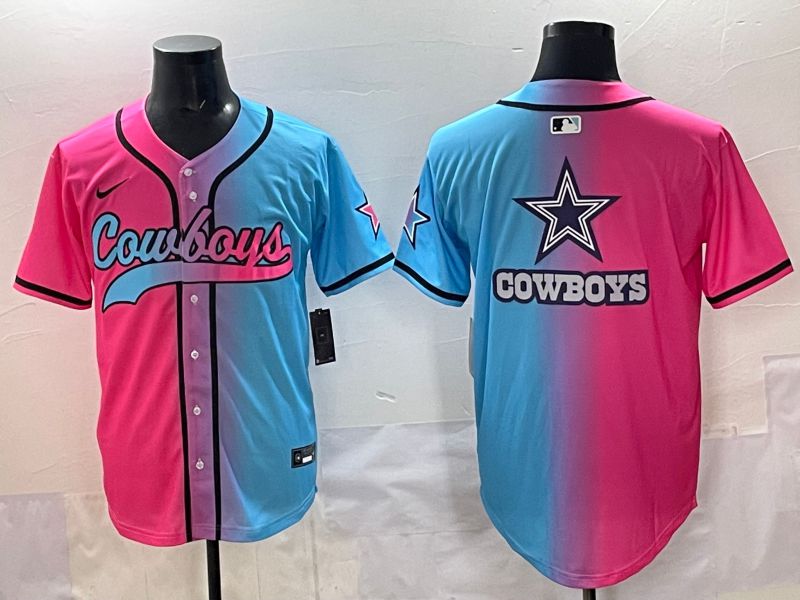 Men 2025 Dallas Cowboys Blank Blue pink Nike Limited NFL Jersey style 009->dallas cowboys->NFL Jersey